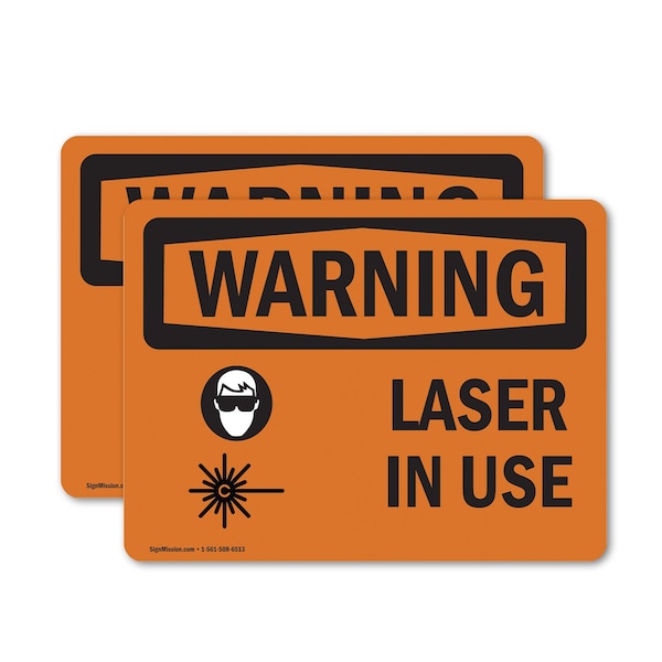 Signmission Radiation & Laser Sign, 5 in H x 7 in W, Vinyl Decal, Rectangle OS-2PACK-WS-D-57-L-12231 - main